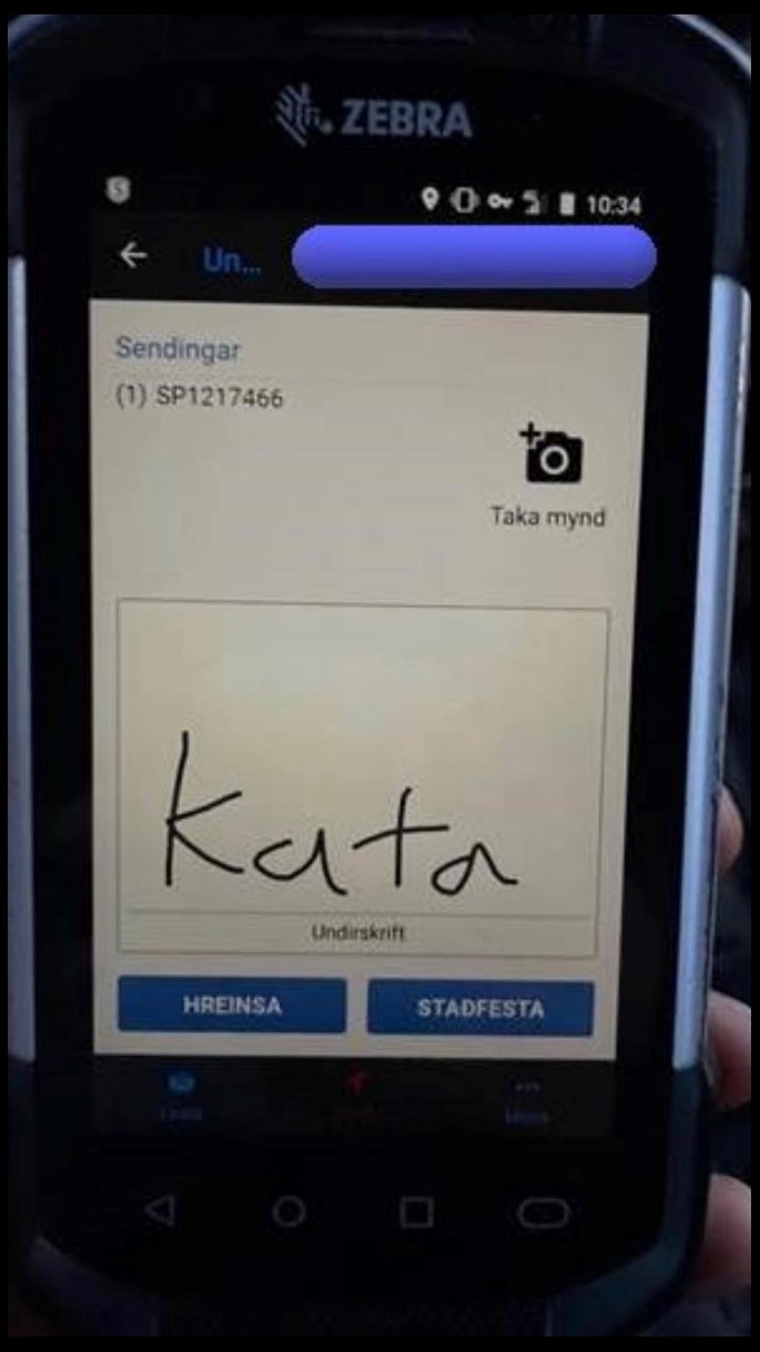 Electronic signature for customers receiving their shipments