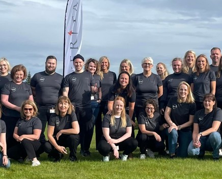 Veritas employees run for charity in the Reykjavik marathon, August 20